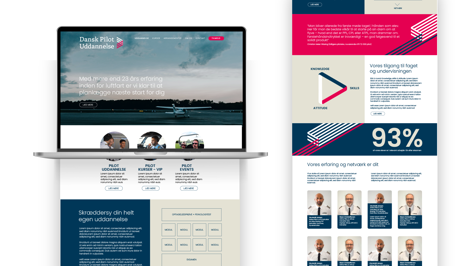 Dansk Pilot Uddannelse - Visuel Identitet - Website